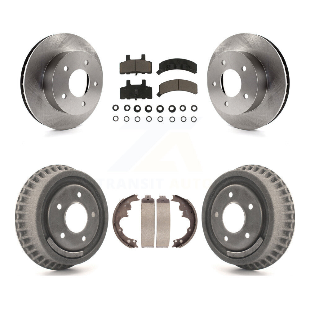 Front Rear Brake Rotors Ceramic Pad Drum Kit For 1990-2002 Chevrolet Astro GMC Safari AWD K8C-102486