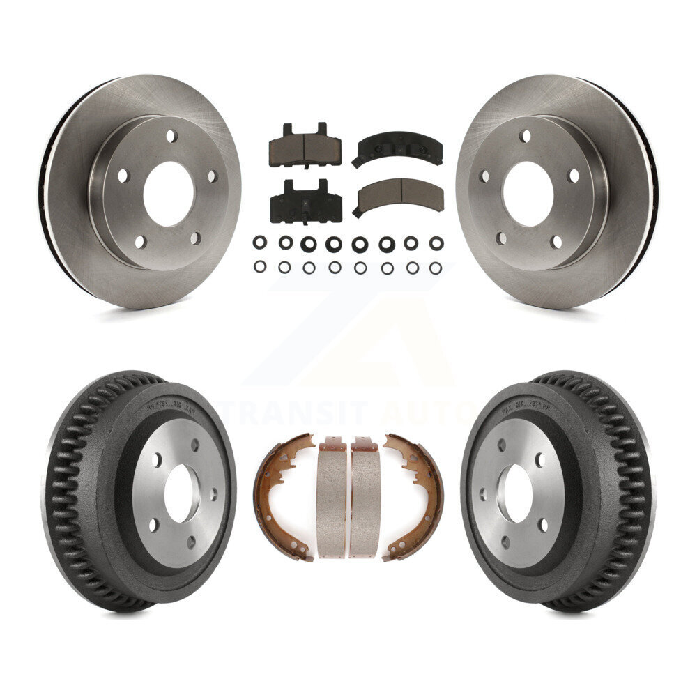 Front Rear Disc Brake Rotors Ceramic Pads And Drum Kit For 1994-1999 Dodge Ram 1500 4WD K8C-102488