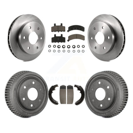 Front Rear Brake Rotors Ceramic Pad & Drum Kit For 95-97 GMC Yukon With 11″ Diameter K8C-102490