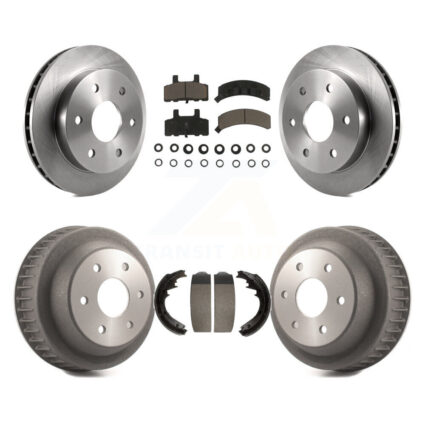 Front Rear Brake Rotors Ceramic Pad & Drum Kit For 1997 Chevrolet K2500 With 6 Lug Wheels K8C-102493