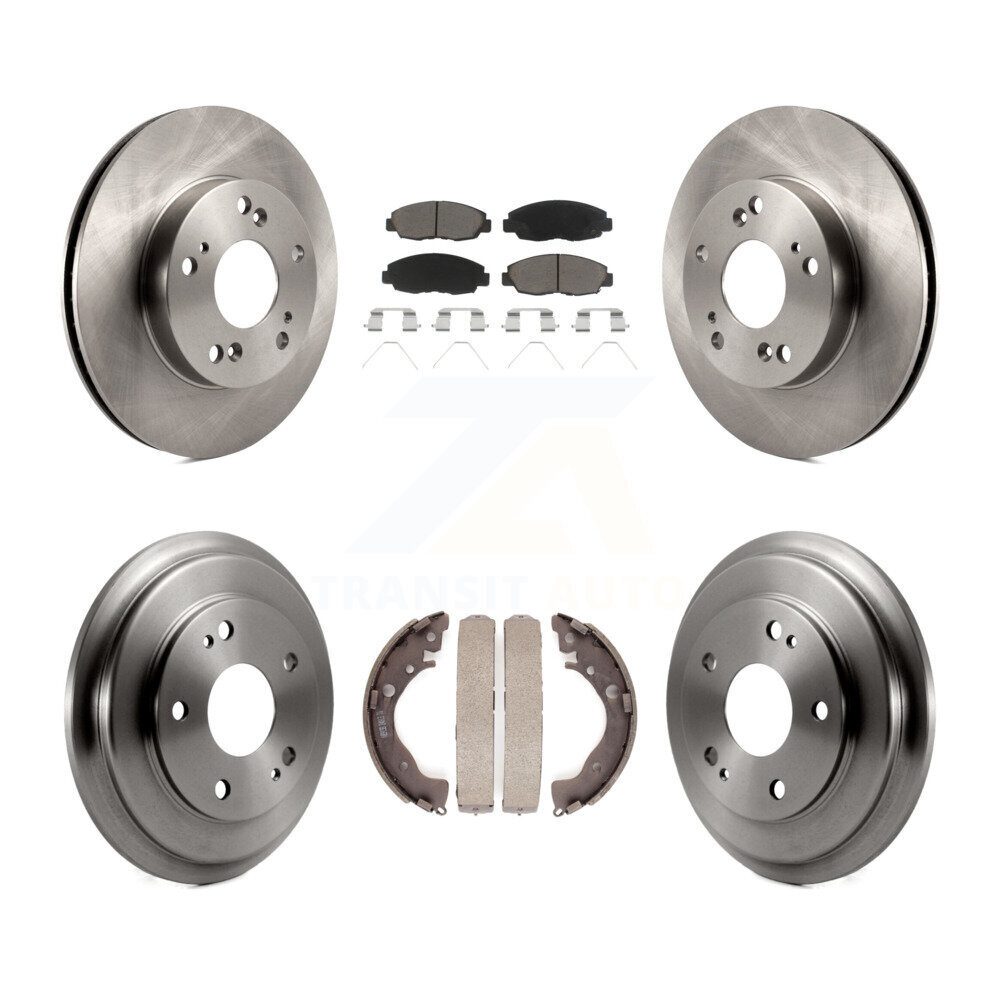 Front Rear Disc Brake Rotors Ceramic Pads And Drum Kit For Honda Civic K8C-102494