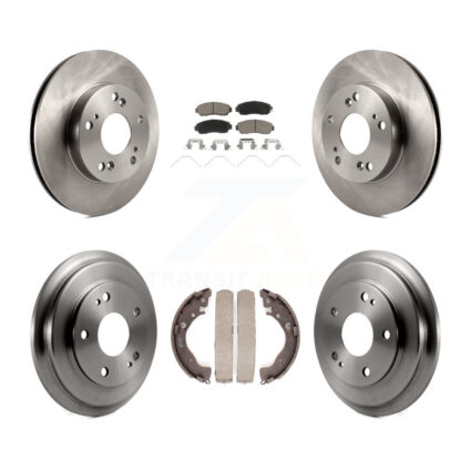 Front Rear Brake Rotor Ceramic Pad & Drum Kit For Honda Civic LX with Manual transmission K8C-102497