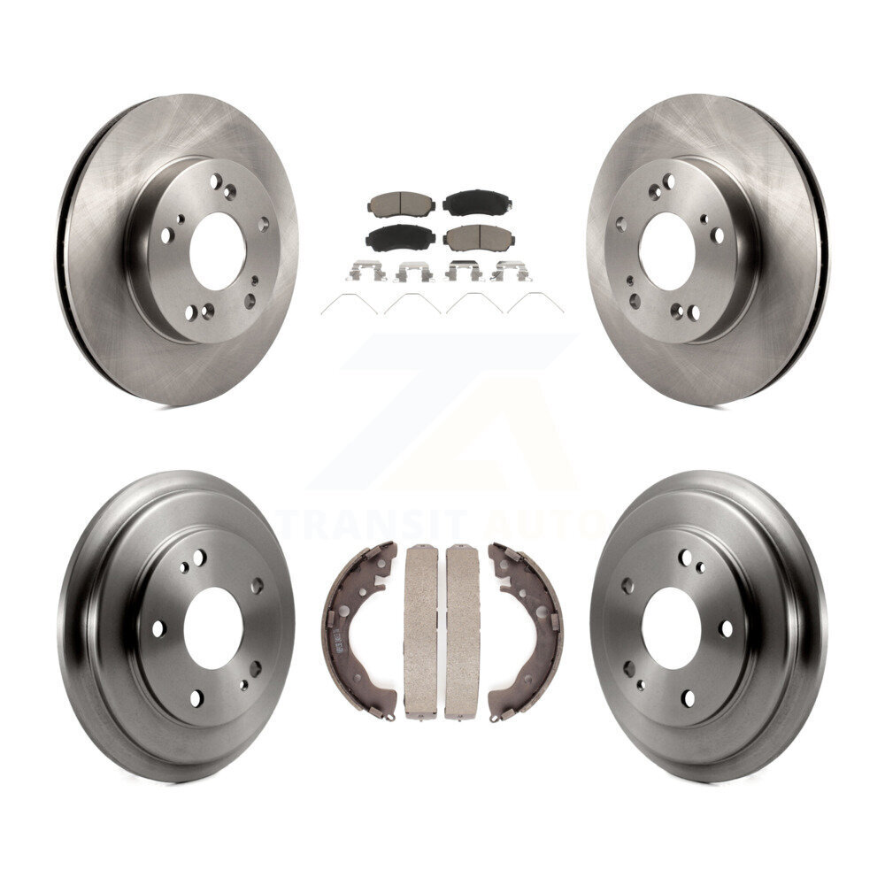Front Rear Brake Rotor Ceramic Pad & Drum Kit For Honda Civic LX with Manual transmission K8C-102497