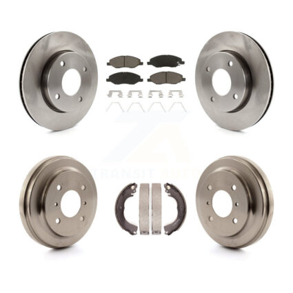 Front Rear Disc Brake Rotors Ceramic Pads And Drum Kit For 2009-2011 Nissan Versa 1.6L K8C-102498