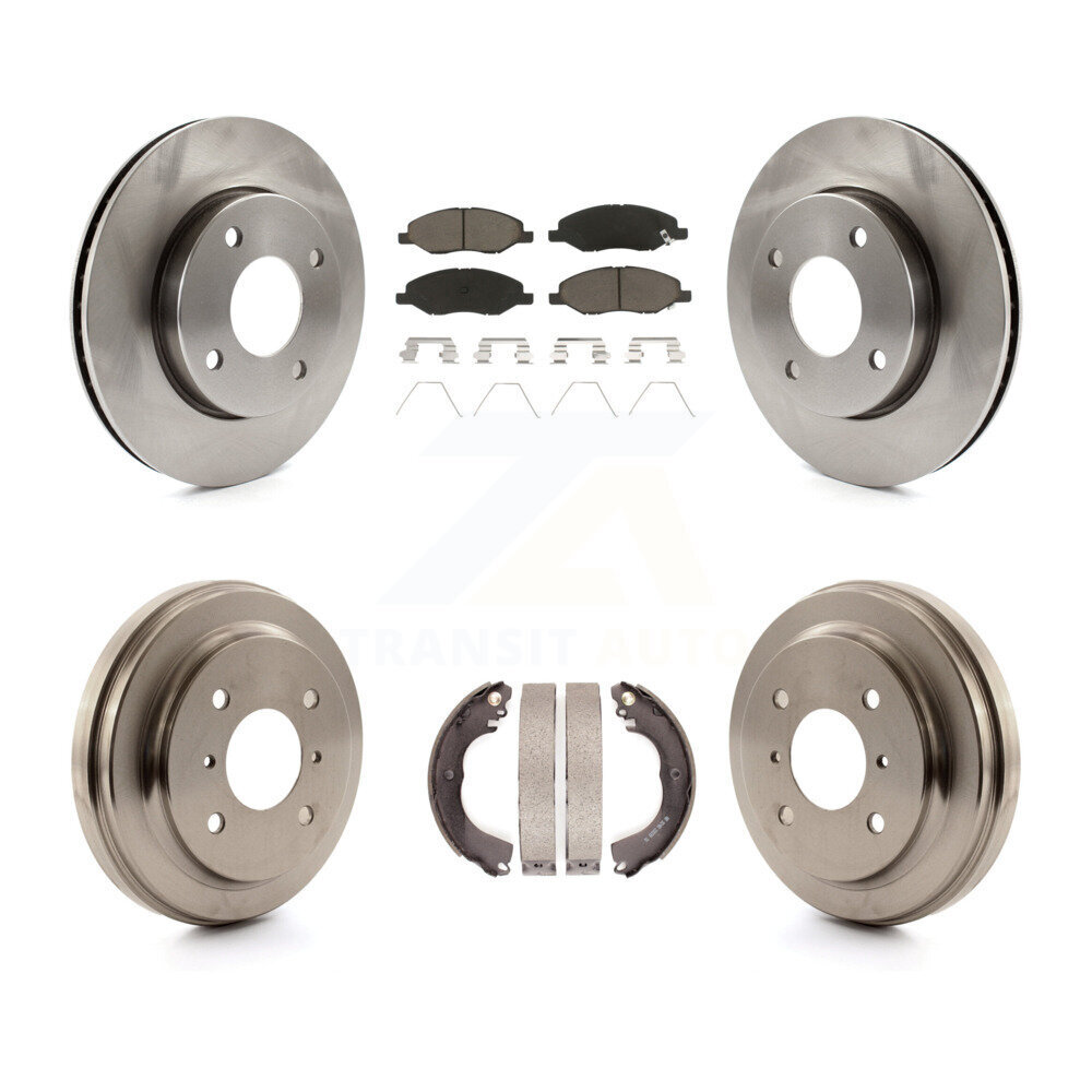 Front Rear Disc Brake Rotors Ceramic Pads And Drum Kit For 2009-2011 Nissan Versa 1.6L K8C-102498