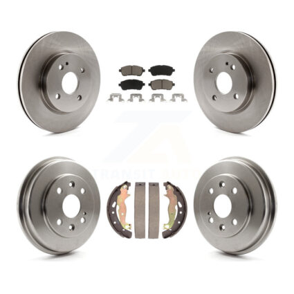 Front Rear Disc Brake Rotors Ceramic Pads And Drum Kit For 2011-2014 Mazda 2 K8C-102514