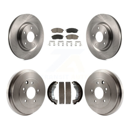 Front Rear Disc Brake Rotor Ceramic Pad Drum Kit For 2017-2019 Nissan Sentra Turbocharged K8C-102516