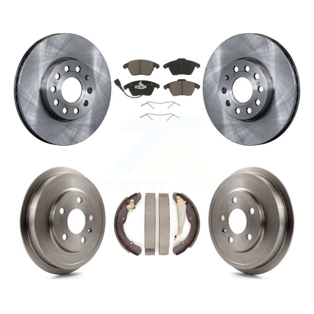 Front Rear Disc Brake Rotors Ceramic Pads And Drum Kit For Volkswagen Jetta Beetle K8C-102521