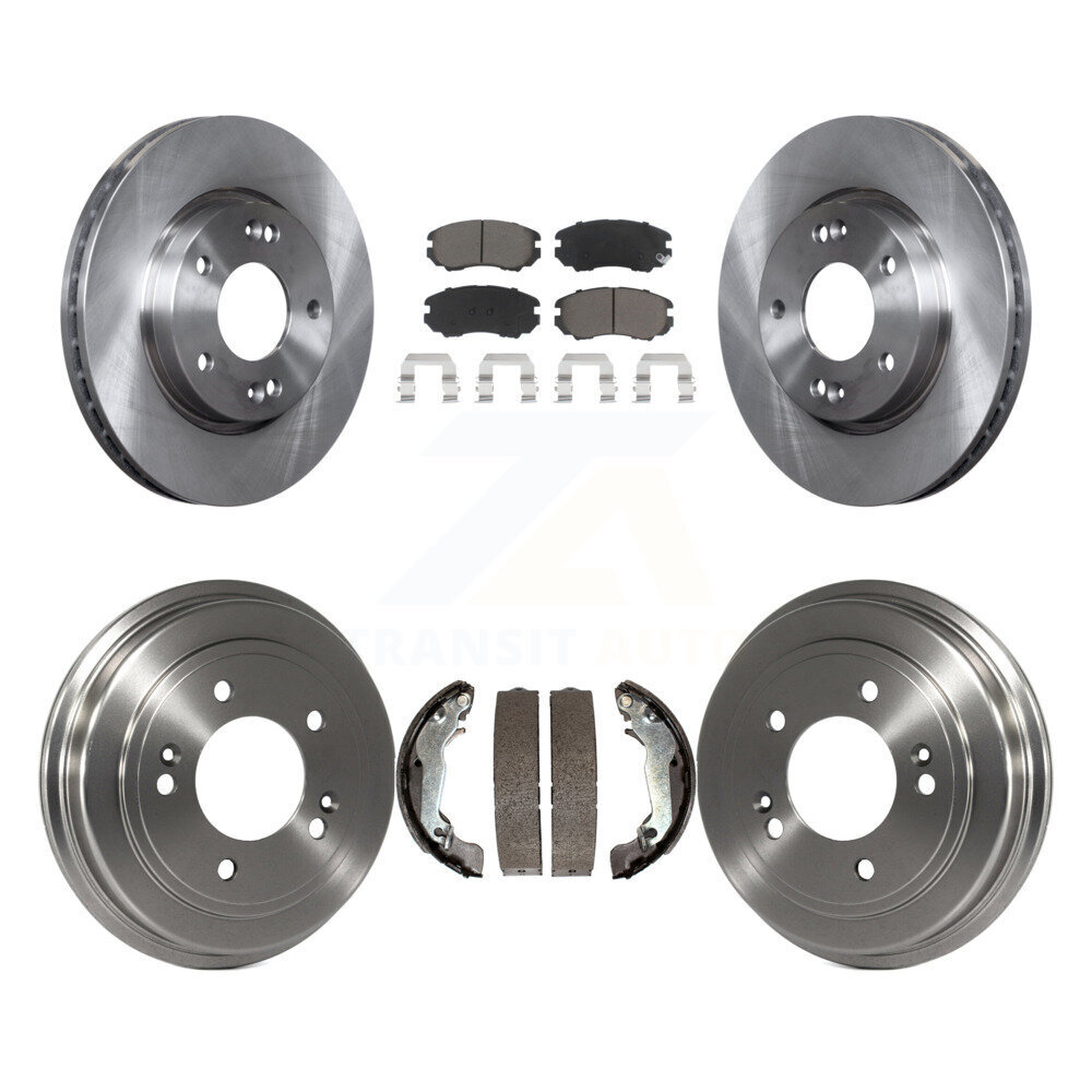 Front Rear Disc Brake Rotors Ceramic Pads And Drum Kit For Hyundai Elantra K8C-102524