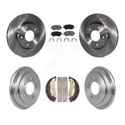 Front Rear Disc Brake Rotors Ceramic Pads And Drum Kit For Hyundai Elantra K8C-102526