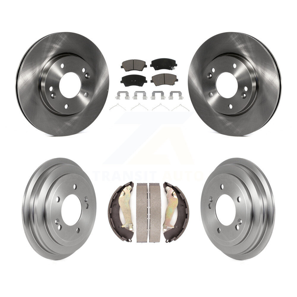 Front Rear Disc Brake Rotors Ceramic Pads And Drum Kit For Hyundai Elantra K8C-102526