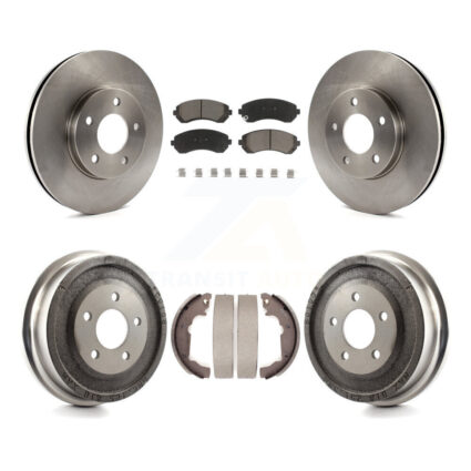 Front Rear Brake Rotor Ceramic Pad & Drum Kit For Pontiac Aztek AWD with rear brakes K8C-102527