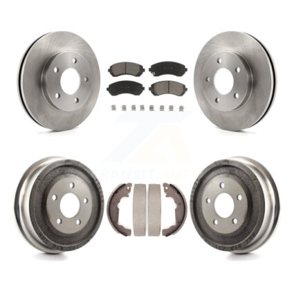 Front Rear Brake Rotor Ceramic Pad & Drum Kit For Pontiac Aztek FWD with rear brakes K8C-102528