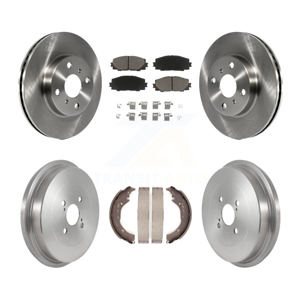 Front Rear Disc Brake Rotors Ceramic Pads And Drum Kit For Toyota Prius C Scion iQ K8C-102540