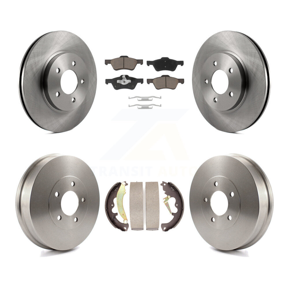 Front Rear Brake Rotor Ceramic Pad Drum Kit For Ford Escape Mazda Tribute Mercury Mariner K8C-102548