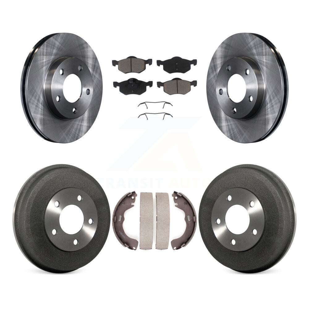 Front Rear Brake Rotor Ceramic Pad Drum Kit For Ford Escape Mazda Tribute Mercury Mariner K8C-102550