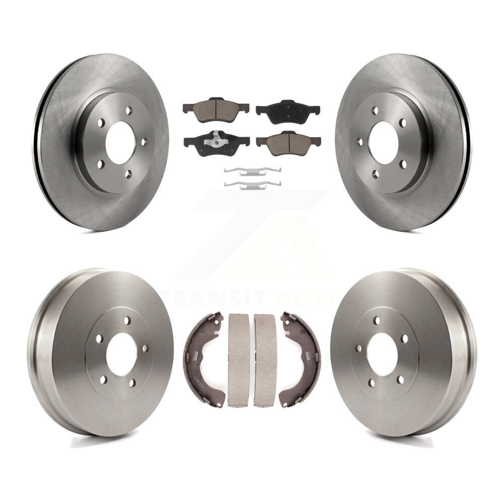 Front Rear Disc Brake Rotors Ceramic Pads And Drum Kit For 2008 Mazda Tribute K8C-102553