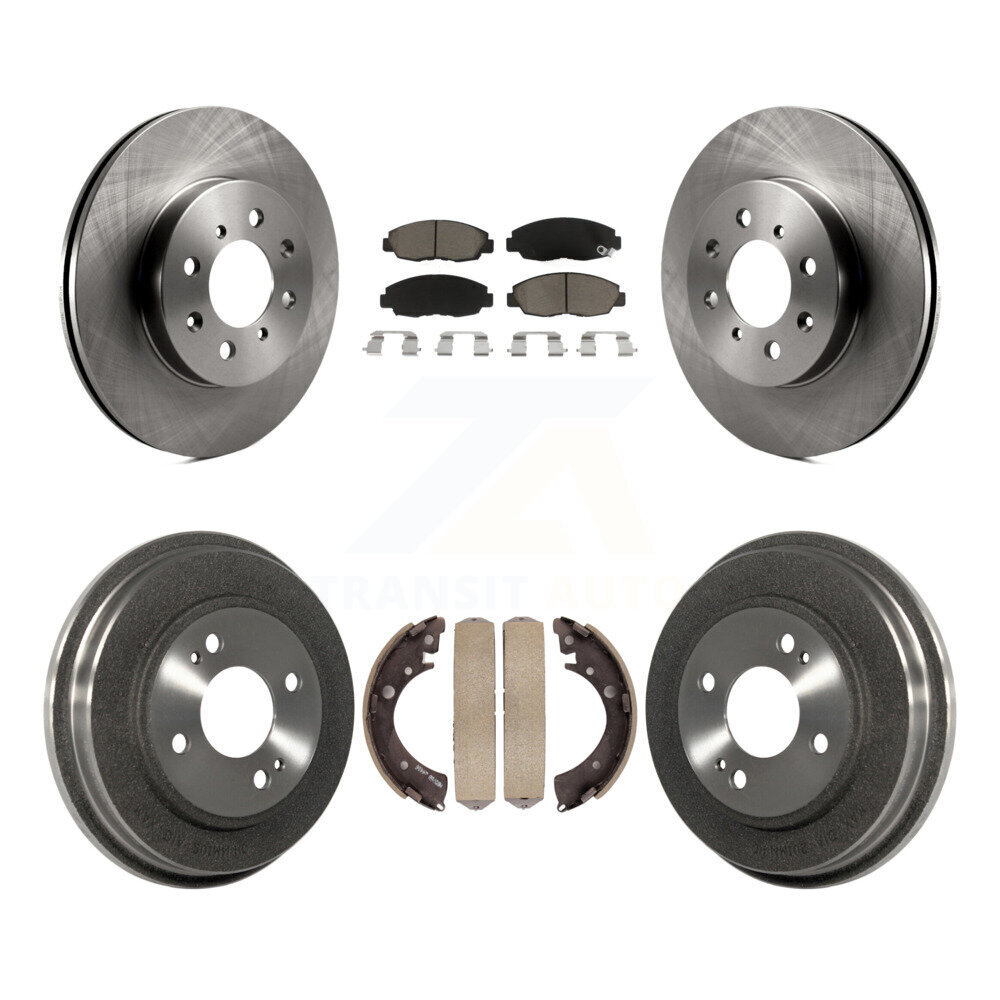 Front Rear Disc Brake Rotors Ceramic Pads And Drum Kit For Honda Civic K8C-102562