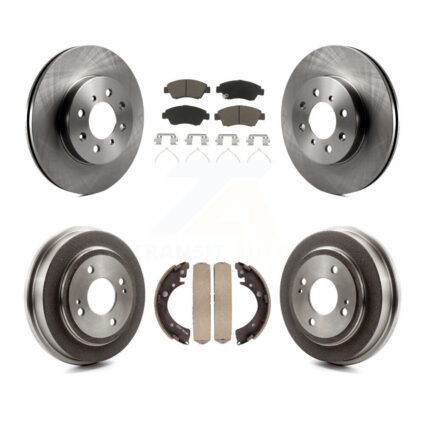 Front Rear Disc Brake Rotors Ceramic Pads And Drum Kit For 2007-2008 Honda Fit K8C-102563