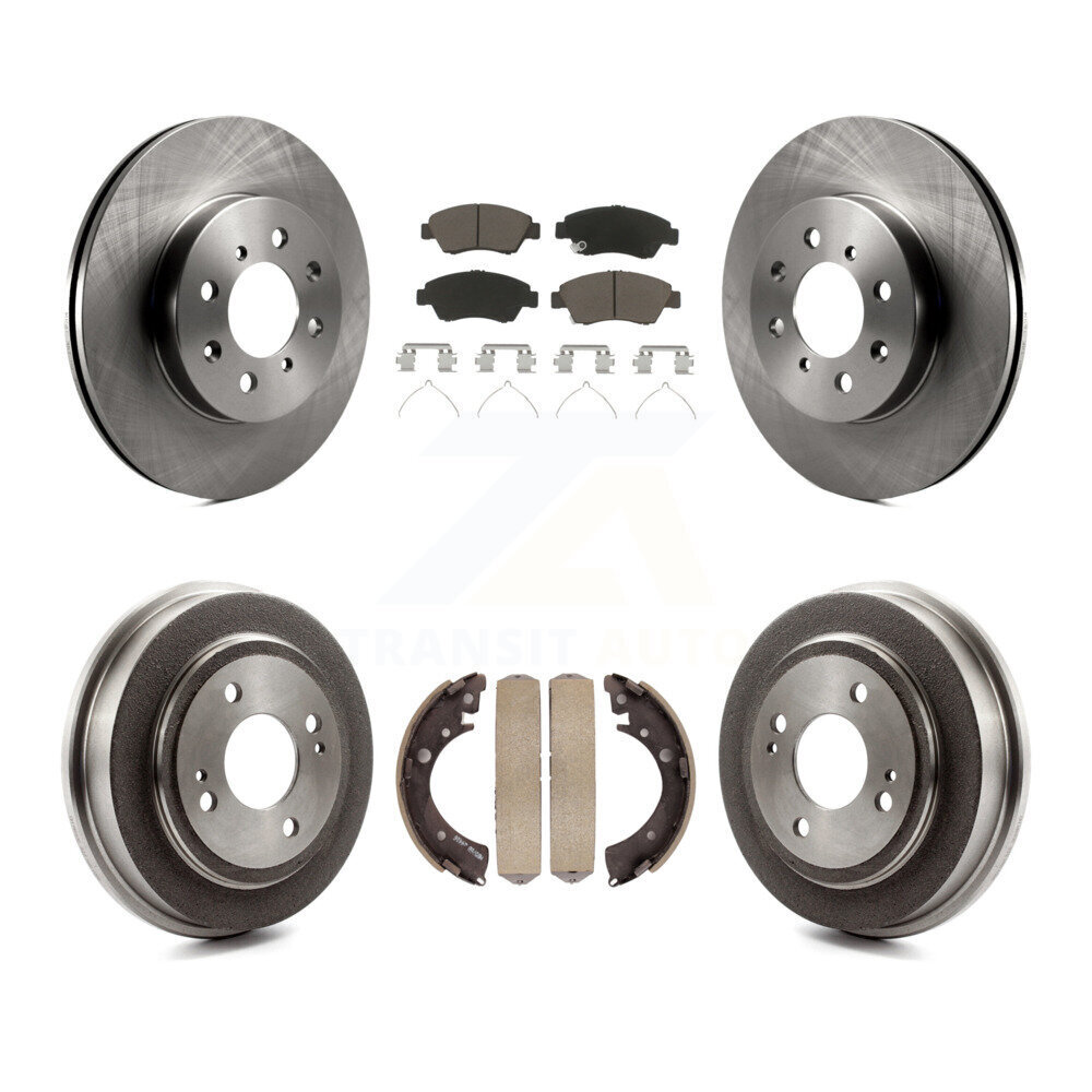 Front Rear Disc Brake Rotors Ceramic Pads And Drum Kit For 2007-2008 Honda Fit K8C-102563