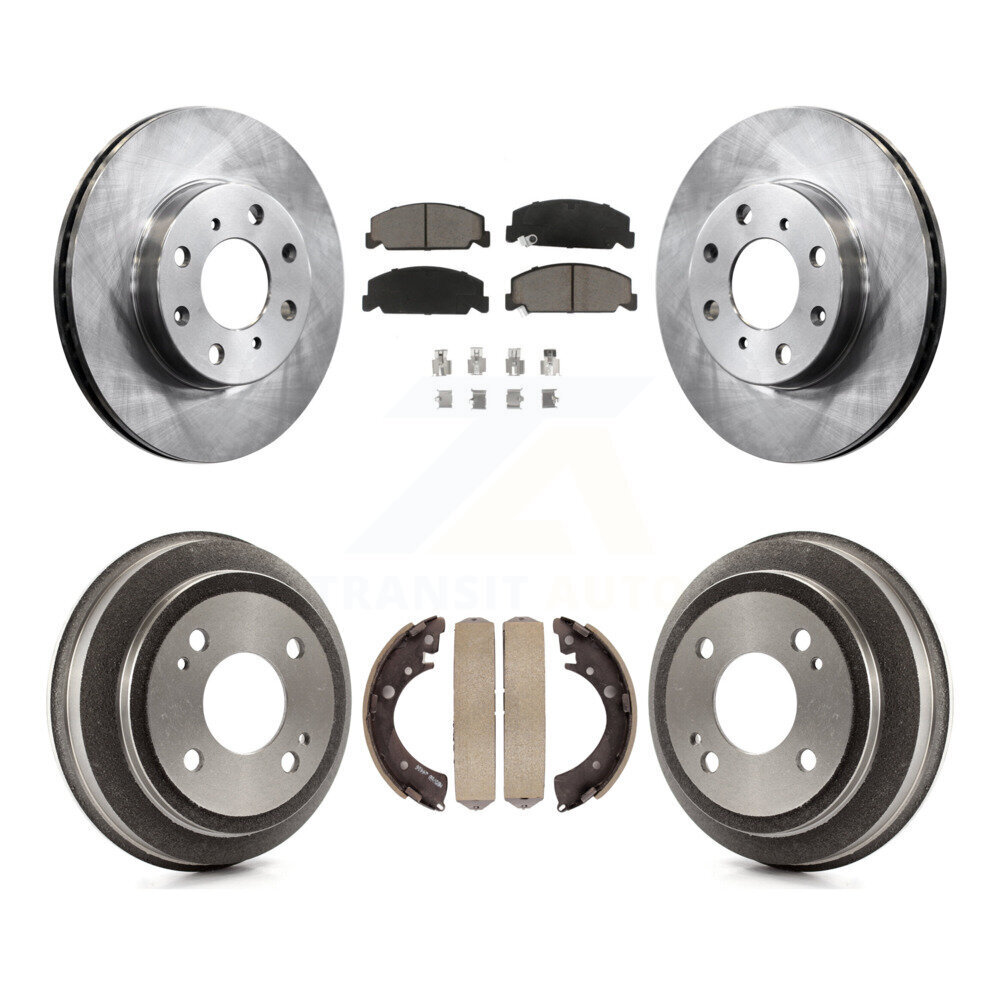 Front Rear Disc Brake Rotors Ceramic Pads And Drum Kit For Honda Civic K8C-102565