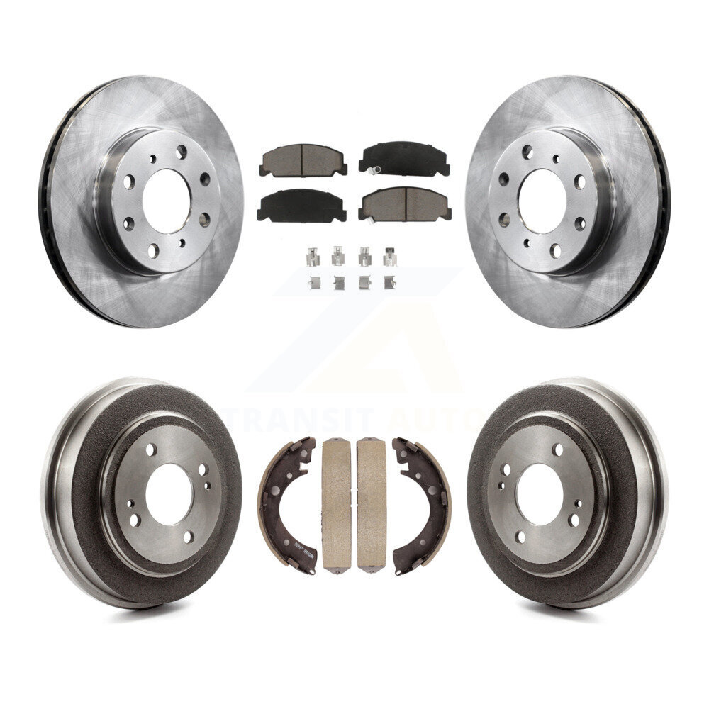 Front Rear Disc Brake Rotors Ceramic Pads And Drum Kit For Honda Civic K8C-102566