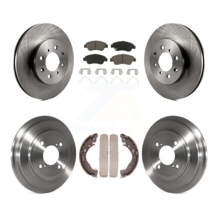 Front Rear Disc Brake Rotors Ceramic Pads And Drum Kit For 2013 Honda Fit DX K8C-102568