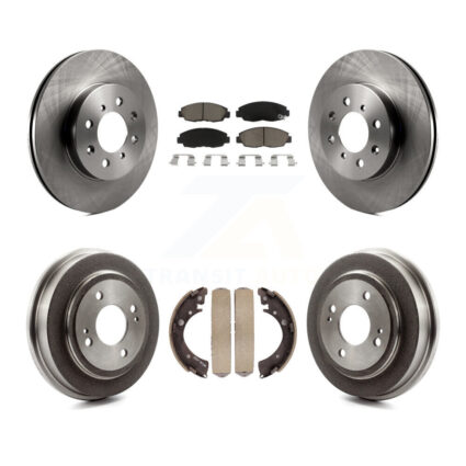 Front Rear Disc Brake Rotors Ceramic Pads And Drum Kit For Honda Civic Acura EL K8C-102570