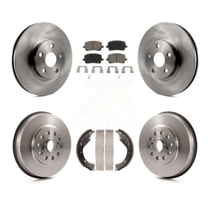 Front Rear Brake Rotors Ceramic Pad Drum Kit For 2003-2006 Toyota Matrix Pontiac Vibe AWD K8C-102573