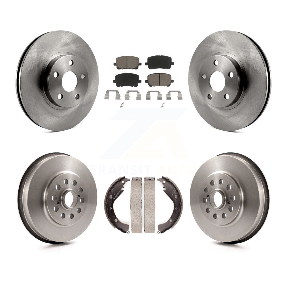 Front Rear Brake Rotors Ceramic Pad Drum Kit For 2003-2006 Toyota Matrix Pontiac Vibe AWD K8C-102573