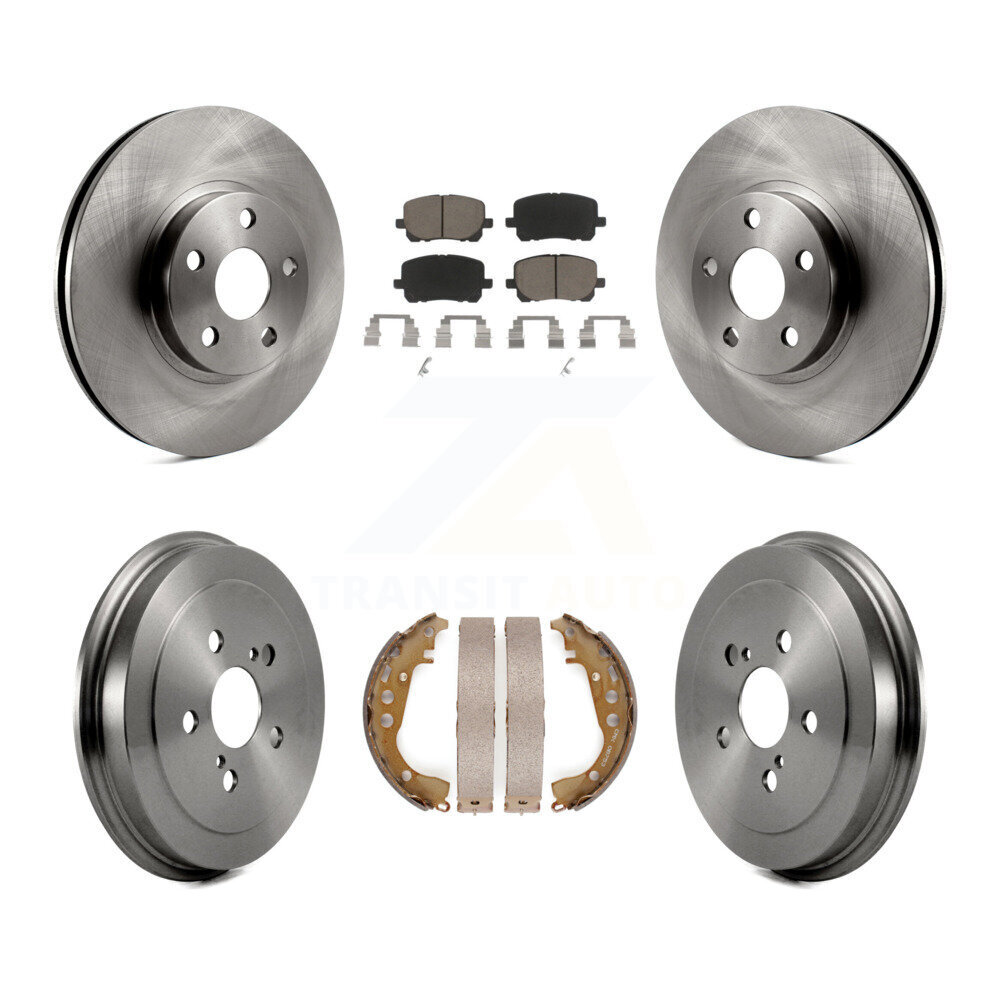Front Rear Disc Brake Rotors Ceramic Pads And Drum Kit For Toyota Corolla K8C-102575