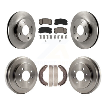 Front Rear Disc Brake Rotors Ceramic Pads And Drum Kit For Mitsubishi Lancer K8C-102580
