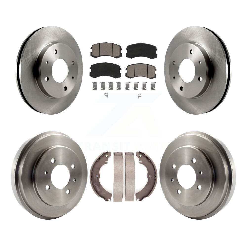 Front Rear Disc Brake Rotors Ceramic Pads And Drum Kit For Mitsubishi Lancer K8C-102580