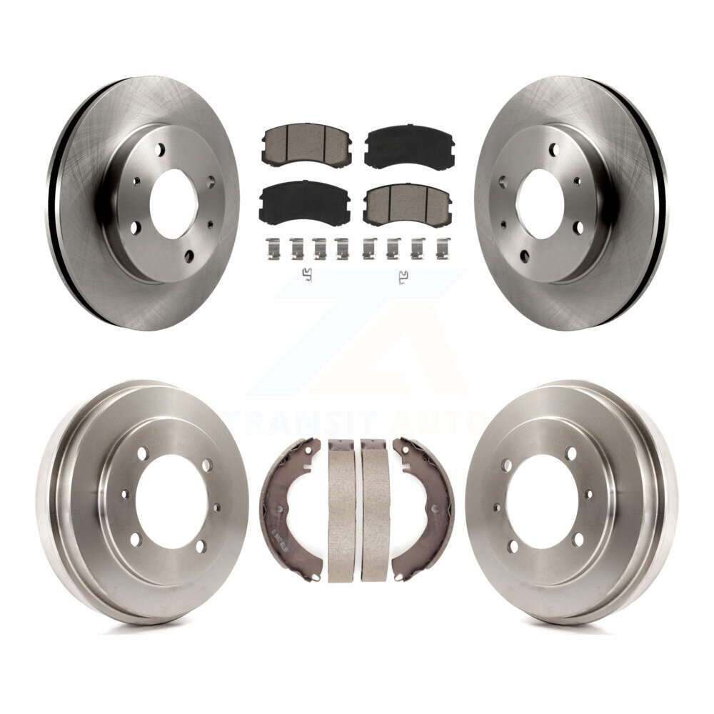 Front Rear Disc Brake Rotors Ceramic Pads And Drum Kit For Mitsubishi Lancer K8C-102581