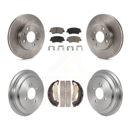 Front Rear Disc Brake Rotors Ceramic Pads And Drum Kit For 2012-2017 Hyundai Accent K8C-102586