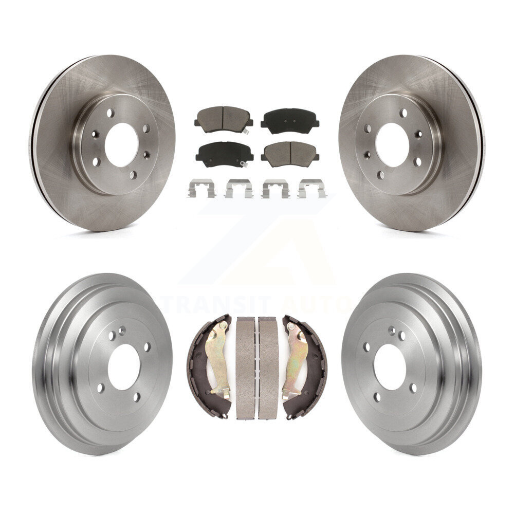 Front Rear Disc Brake Rotors Ceramic Pads And Drum Kit For 2012-2017 Hyundai Accent K8C-102586