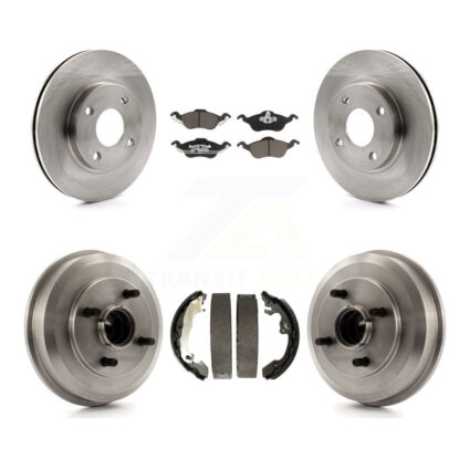 Front Rear Disc Brake Rotors Ceramic Pad & Drum Kit For Ford Focus Wheel Bearing Included K8C-102590