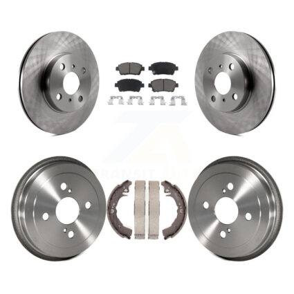 Front Rear Disc Brake Rotors Ceramic Pads And Drum Kit For 2001-2005 Toyota Echo K8C-102601