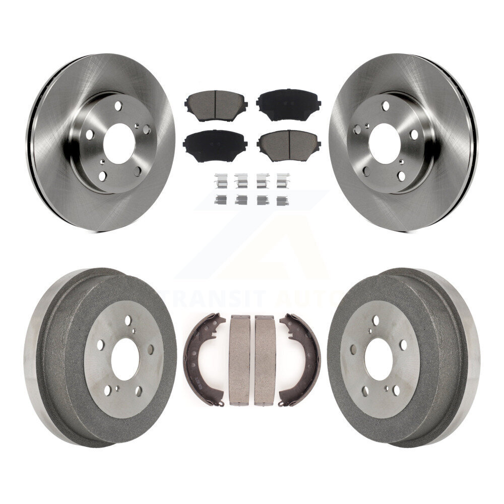 Front Rear Disc Brake Rotor Ceramic Pad And Drum Kit For 2001-2002 Toyota RAV4 GAS engine K8C-102604