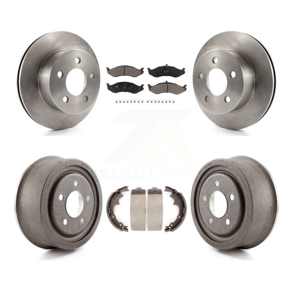 Front Rear Disc Brake Rotors Ceramic Pads And Drum Kit For Jeep Wrangler TJ K8C-102610