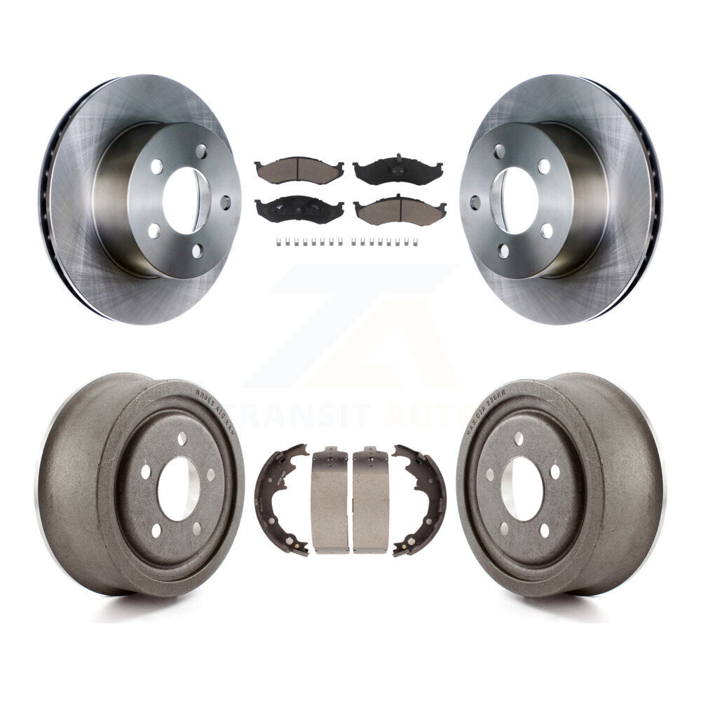 Front Rear Disc Brake Rotors Ceramic Pads And Drum Kit For Jeep Wrangler Cherokee K8C-102611