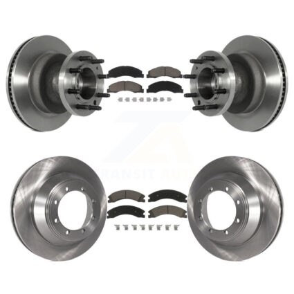 Front Rear Disc Brake Rotors And Ceramic Pads Kit For Ford E-450 Super Duty K8C-102618
