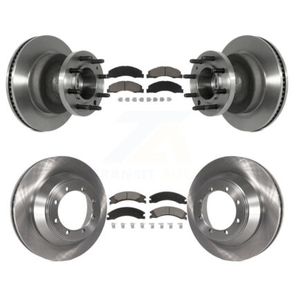 Front Rear Brake Rotors Ceramic Pad Kit For 2009-2010 Ford E-450 Super Duty DIESEL engine K8C-102620