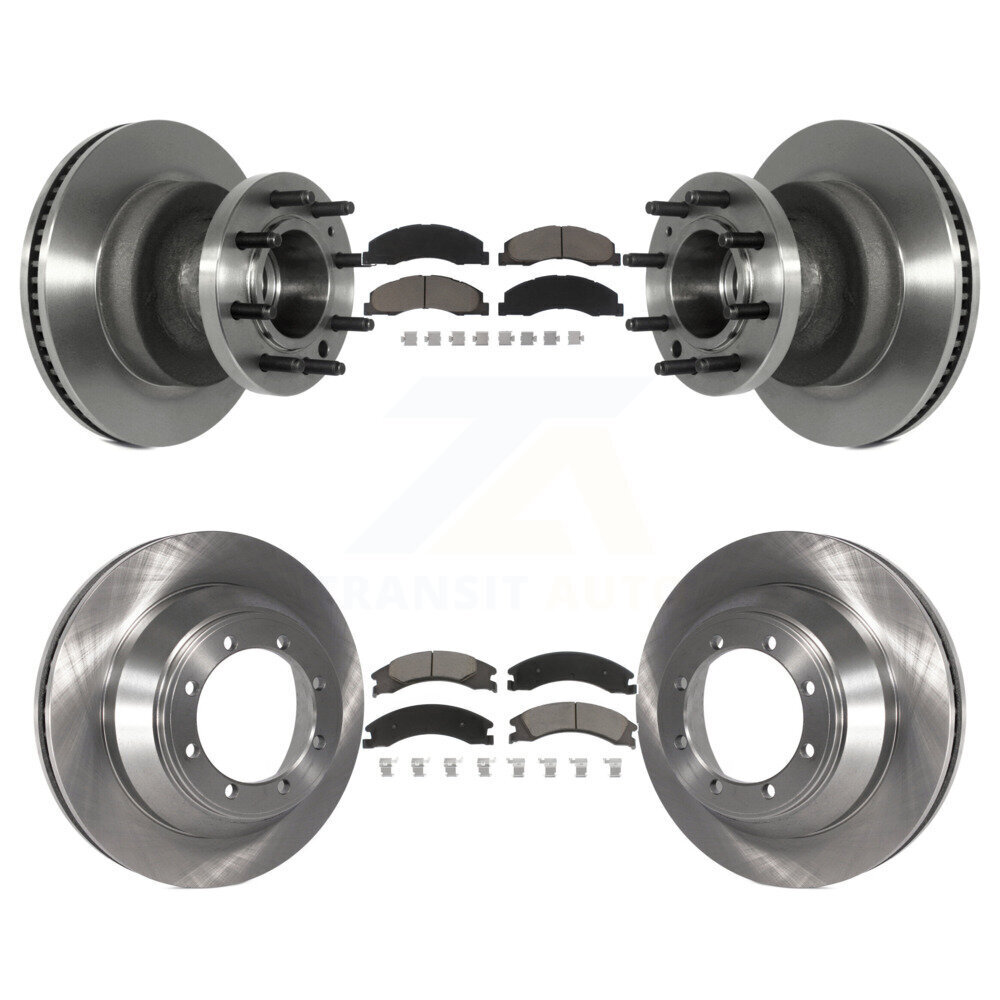 Front Rear Brake Rotors Ceramic Pad Kit For 2009-2010 Ford E-450 Super Duty DIESEL engine K8C-102620