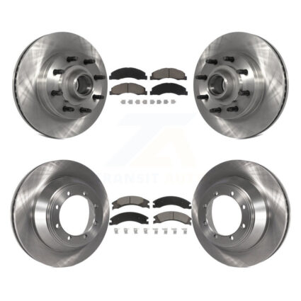 Front Rear Brake Rotors Ceramic Pad Kit For Ford E-450 Super Duty With Single Wheels K8C-102621