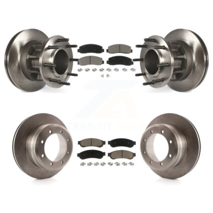 Front Rear Brake Rotors & Ceramic Pad Kit For Ford F-350 Super Duty With Dual Wheels K8C-102627