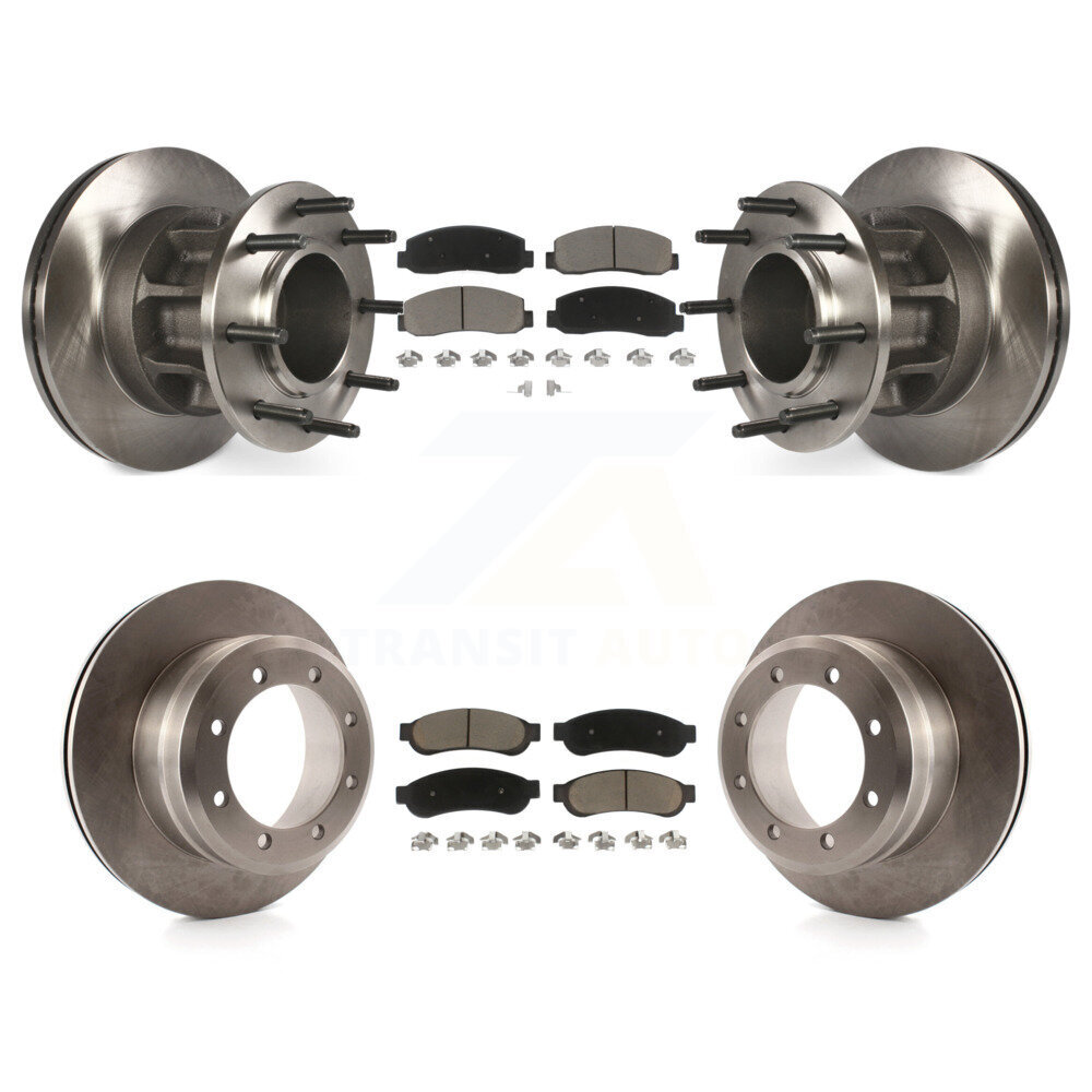 Front Rear Brake Rotors & Ceramic Pad Kit For Ford F-350 Super Duty With Dual Wheels K8C-102627