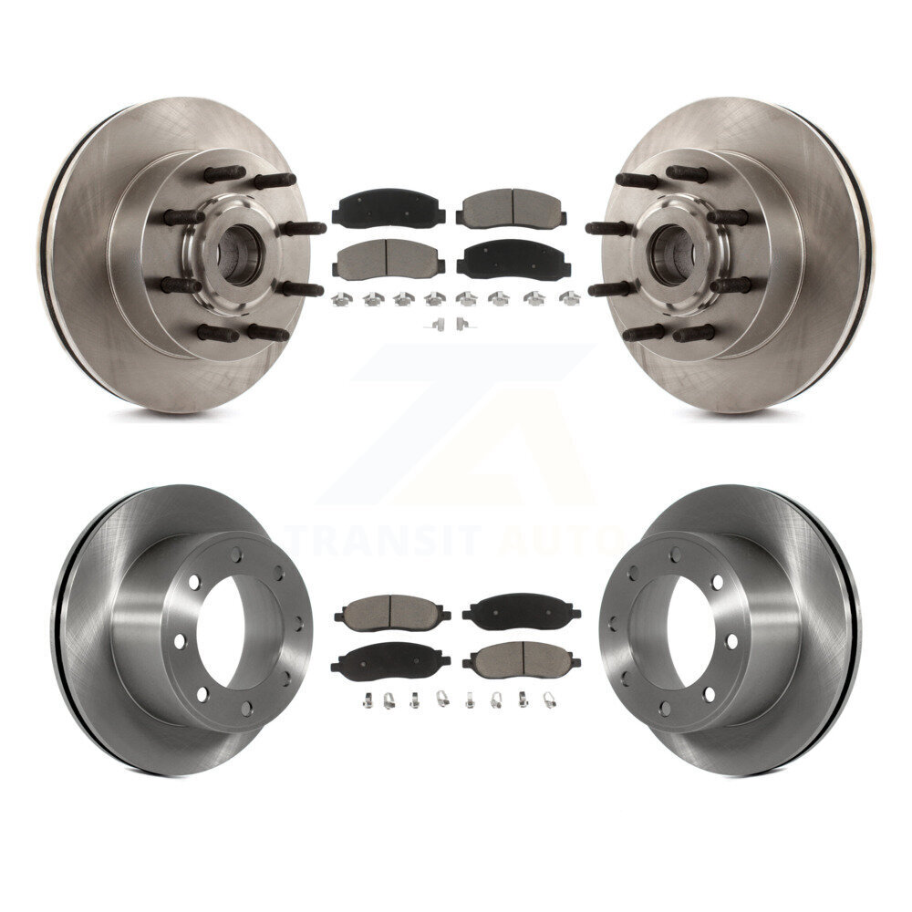 Front Rear Disc Brake Rotor Ceramic Pad Kit For 2005-2007 Ford F-350 Super Duty F-250 RWD K8C-102629