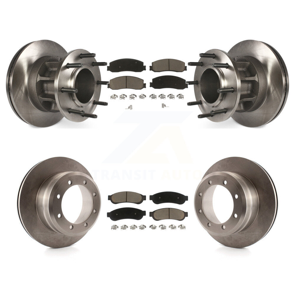 Front Rear Brake Rotor Ceramic Pad Kit For 12 Ford F-350 Super Duty With Dual Wheels K8C-102634