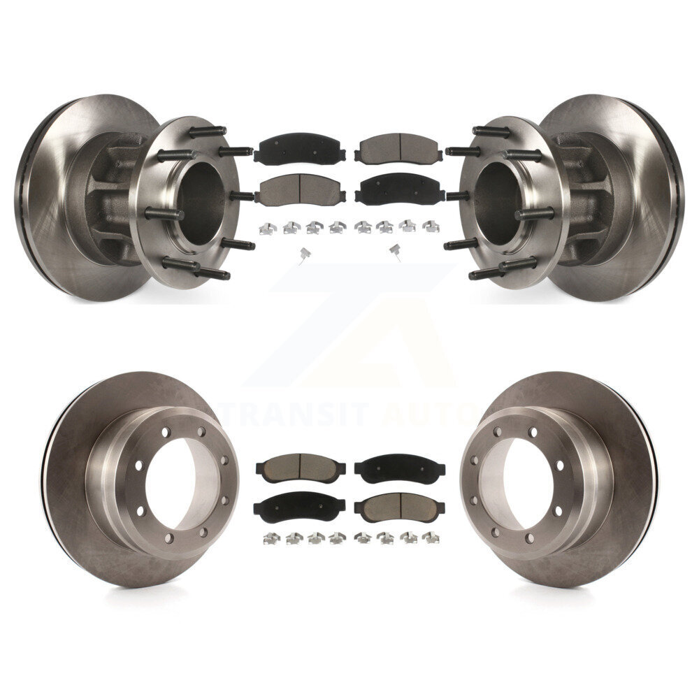 Front Rear Brake Rotor Ceramic Pad Kit For 11 Ford F-350 Super Duty With Dual Wheels K8C-102637